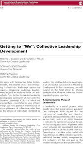 Getting to “We”: Collective Leadership Development