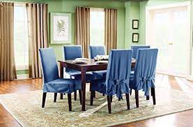 Sure Fit Duck Solid Shorty Dining Room Chair Slipcover Bluestone Sf33074 Learn More By Dining Room Chair Slipcovers Living Room Chairs Dining Room Chairs