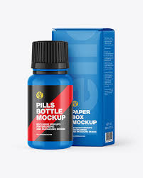 Download Glossy Pills Bottle W Paper Box Mockup In Bottle Mockups On Yellow Images Object Mockups