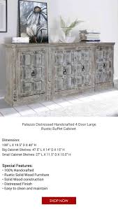 Palazzo Distressed Handcrafted Solid Wood Extra Long Buffet Cabinet Rustic Buffet Sideboard Buffet Rustic Rustic Sideboard
