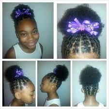Connected Ponytail Puff Natural Hair Styles Little Girl Hairstyles Natural Hairstyles For Kids