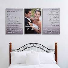 Personalized Wedding Canvas Prints Wedding Vows Split Panel 14509 Wedding Photo Canvas Wedding Picture Walls Personalized Wedding Canvas