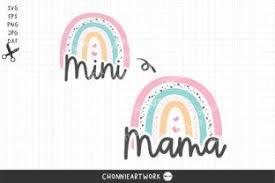 You will receive a zip file containing the following digital cutting files/vector graphics in the formats listed below. Svg Mama And Mini Rainbow Graphic By Chonnieartwork Creative Fabrica In 2020 Svg Rainbow Mini