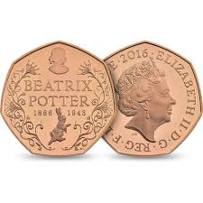 150th Anniversary Of Beatrix Potter 2016 Uk 50p Gold Proof Coin Beatrix Potter Royal Mint Coins Coins