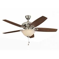 Harbor Breeze Coastal Creek 52 In Brushed Nickel Downrod Or Close Mount Indoor Ceiling Fan With Light Kit Walmart Com Walmart Com