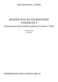 Soalan matematik tingkatan 1 pertengahan tahun. Sejarah Tingkatan 4 Bab 6