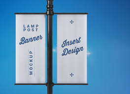 A Simple Lamp Post Banner Mockup To Showcase Outdoor Ad Campaigns Few Customization That Can Be Made On This Psd You Can Change Pole Banners Lamp Post Banner