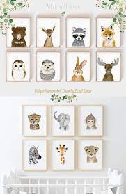 Woodland Nursery Art Print Set Woodland Animals Animal Etsy In 2021 Animal Baby Room Nursery Art Decor Animal Print Room Decor