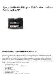 Download driver ecotank its l6170. Epson L6170 Wi Fi Duplex Multifunction Inktank Printer With Adf Image Scanner Printer Computing