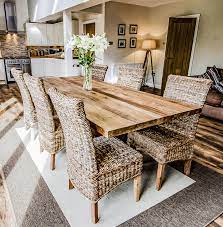 Each one has it's own character wood used in production would never be same. Sakra Solid Wood Rustic Dining Table Dining Tables