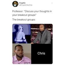 Breakout rooms allow the host to divide a meeting into smaller rooms and assign participants to each room. Professor Discuss Your Thoughts In Your Breakout Groups Meme Ahseeit