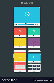 Media Player App Mock Up Royalty Free Vector Image