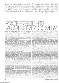 Price Freeze Hits Aluminium Recovery