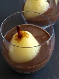 Poires Pochees Au Sirop Et Creme Chocolat Creme Au Chocolat Poire Au Chocolat Recette