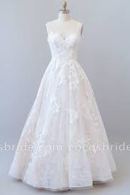 Illusion Appliques Tulle A Line Wedding Dress Chic Wedding Dresses A Line Wedding Dress Beach Wedding Dress Boho