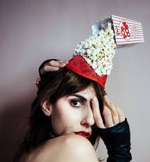 Buy Spilled Popcorn Red Costume Fascinator Headpiece Hat Stripes Pinup  Burlesque Retro Film Cocktail Hat Surrealist Drag Camp Food Ascot Derby  Online in India