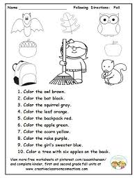 This Is A Cute Fall Activity For Students To Read And Follow Directions On A Fall Following Directions Activities Fall Kindergarten Follow Directions Worksheet