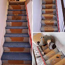You could stain a riser or a part of a riser to see how it would look with your carpeted treads. Painted Stair Risers And Treads The Homestud