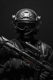Spec Ops Police Officer Swat In Black Art Print by Oleg Zabielin - Pixels