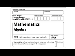 Revision By Topic Algebra Gcse 9 1 Higher Exam Revision Edexcel Past Paper Questions Youtube
