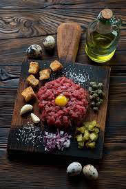 Kangaroo Tartare Olive Oils From Spain Recipe Food Set Up Food Food And Drink