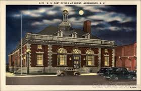 U S Post Office At Night Post Office Greenwood Greenwood South Carolina