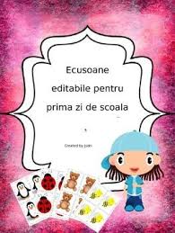 Ecusoane Editabile Pentru Prima Zi De Scoala Limba Romana Infant Activities Math Printables Subtraction Facts