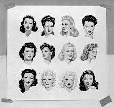 Hairstyles Of The Early 1940s Vintage Hair Up Do Half Up Victory Rolls Bangs Pinup Vintage Hair Updo 1940s Hairstyles Retro Hairstyles