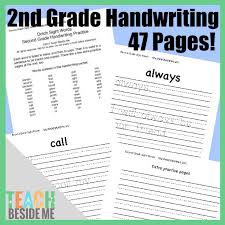 The fry sight word list Second Grade Sight Word Handwriting Pages Teach Beside Me