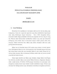Doc Penggunaan Bahasa Indonesia Baku Dalam Lingkup Mahasiswa Ipse Makalah Citra Amalia Academia Edu