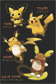 Pikachu Evolutions Pichu Raichu And Alolan Raichu Blank