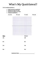Coordinate Geometry Students Will Graph Coordinates Find The Slopes Distances And Identify The Correct Quad Coordinate Geometry Quadrilaterals Math Centers