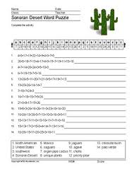 Printable puzzles, with answers, in pdf format. Desert Word Search Worksheets Teaching Resources Tpt
