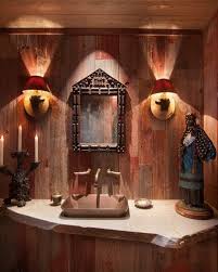 Native American Inspired Interior Design Powder Room By Ward Young Architecture Planning Rustic Powder Room Powder Room Design Western Outdoor Decor