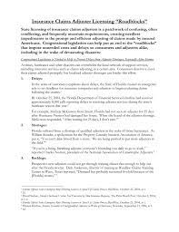 Acquisition and maintenance of insurance adjuster license within 90 days and designated number of attempts. Insurance Claims Adjuster Licensing Roadblocks State Licensing Of