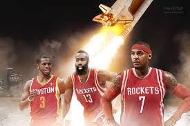With about four minutes remaining until halftime. Houston Rockets Wallpaper With Melo Rockets