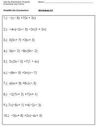 This worksheet is designed to help students practice simplifying algebraic expressions using distributive property and like terms. Simplification D Expression