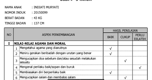 Boleh saja dalam hal pengetahuan seorang siswa mendapat nilai 9 tetapi bagaimana. Berkas Sekolah Kita Format Raport Tk Dan Paud Download Gratis