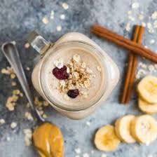 This smoothie can fulfill up to 25% of your daily fiber needs and its yogurt basis helps keep your digestive tract healthy. Oatmeal Smoothie With Peanut Butter And Banana Wellplated Com