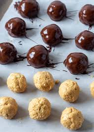 Mix sugar, butter, peanut butter and rice krispies in a large bowl. Peanut Butter Balls With Rice Krispies Chocolate With Grace