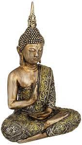 Sitting Buddha 14 1 2 High Sculpture In Gold W8234 Lamps Plus Buddha Sculpture Sitting Buddha Buddha