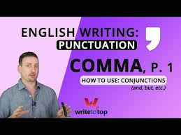 How To Use The Comma Part 1 Conjunctions And But Etc Youtube English Writing Compound Subjects And Predicates Conjunctions