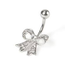 14g Crystal Bow Belly Ring Claire S Belly Button Piercing Jewelry Belly Button Rings Body Jewelry Belly Rings