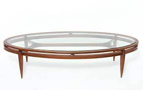 See also:oval glass top glass top coffee table glass top round pedestal table glass topped. Lot Art Mid Century Modern Oval Glass Top Coffee Table