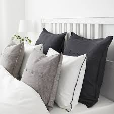Use these brown bed pillows and enjoy the optimum restful feeling. Kristianne Cushion Cover White Dark Gray Stripe Ikea