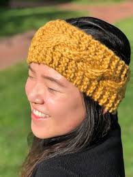 Gold Cable Knit Headband