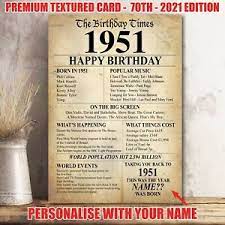 This can be a solo vacation, a beach holiday, a cabin in the woods, or a plane ticket to your favorite destination. 70th 1951 Birthday Present Gift Idea Poster Print Back In Edition Milestone 36 Ebay
