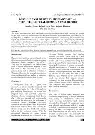 Results from the women's contraceptive and reproductive experiences study. Pdf Dermoid Cyst Of Ovary Misdiagnosed As Intrauterine Fetal Demise A Case Report