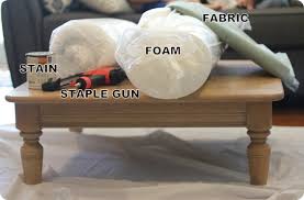 Next, flip the upholstered top over, and center and place the base on the bottom of the upholstered top. Diy Tufted Ottoman M Is For Mama