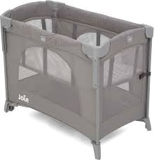 Joie Kubbie Sleep Travel Cot Foggy Grey Travel Cot Side Sleeping Cot